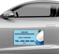 MAGNES NA SAMOCHÓD AUTO MAGNETYCZNA REKLAMA 60X30 CM USŁUGI OGÓLNOBUDOWLANE
