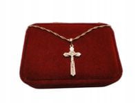 Złoty łańcuszek stal chirurgiczna z krzyżykiem