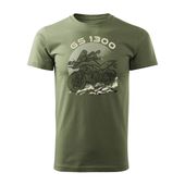 Koszulka motocyklowa z motocyklem na motor BMW GS R 1300 męska khaki REGULAR S