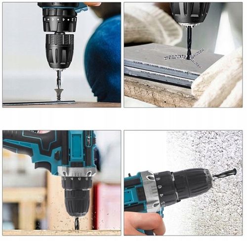 WIERTARKO-WKRĘTARKA AKUMULATOROWA 21V NIEBIESKA 2 AKUMULATORY 2.0Ah na Arena.pl