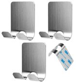 Haczyki łazienkowe zestaw wieszaków 3szt srebrne samoprzylepne