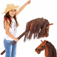 GŁOWA KONIA HOBBY HORSE KOŃ KONIK NA KIJU PLUSZOWY Z GRZYWĄ DŹWIĘKI