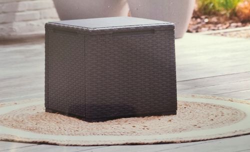 SKRZYNIA STOLIK POJEMNIK DO PRZECHOWYWANIA 2w1 RATTAN KWADRAT 37x37x37 cm na Arena.pl