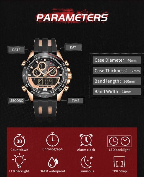 ZEGAREK MĘSKI NAVIFORCE NF9188T - (zn121d) + BOX zdjęcie 3