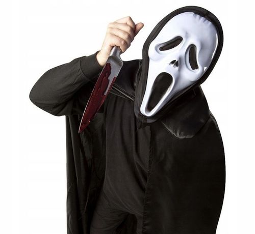 Maska Krzyk na Halloween Fałszywy Nóż Straszny Film Scary Movie strój na Arena.pl