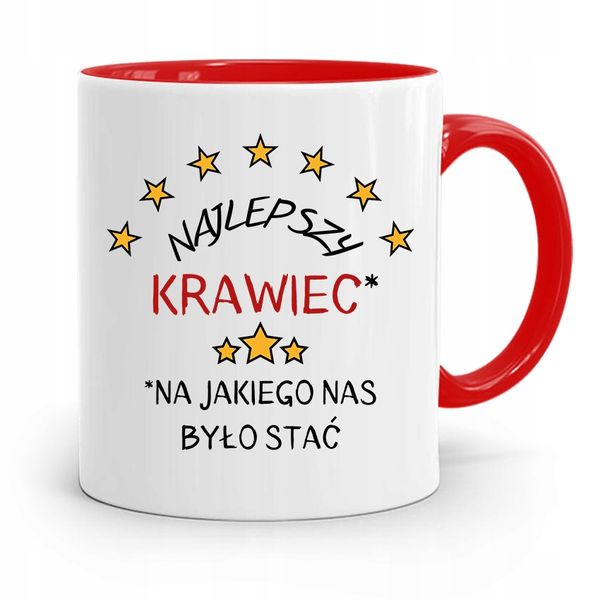 Kubek Czerwony Krawca Krawcowej Najlepszy Krawiec Z Nadrukiem Ze Zdjęciem zdjęcie 1