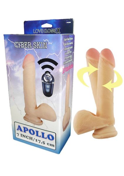 Dildo Rotacyjne Z Cyber Skóry - Loveclonex Apollo 7" zdjęcie 1