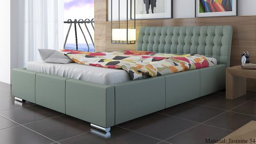 FUNKCJONALNE ŁÓŻKO TAPICEROWANE Z POJEMNIKIEM 160x200 na Arena.pl