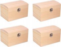 4x DREWNIANE SKRZYNKI DO PRZECHOWYWANIA BIŻUTERII, OZDÓB DO POMALOWANIA DIY