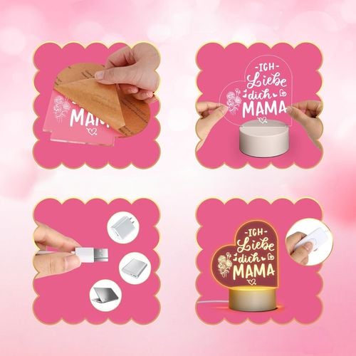 Lampka LED dla Mamy Kocham Cię Mamo 18x10 cm Prezent na Dzień Matki na Arena.pl