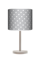 Lampa stołowa - drewniana duża - Kropki Szare