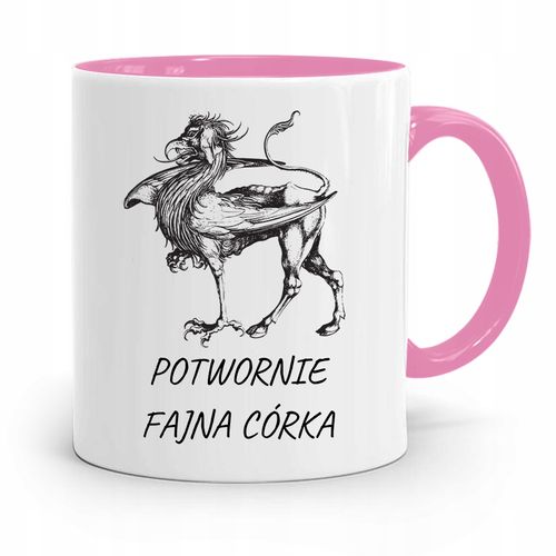 Kubek Różowy Prezent Dla Córki Potwornie Fajna Z Nadrukiem Ze Zdjęciem na Arena.pl