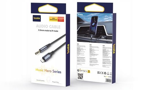 BOSTE KABEL ADAPTER PRZEJŚCIÓWKA AUDIO LIGHTNING DO IPHONE MINI-JACK na Arena.pl