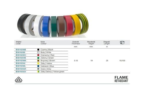 taśma elektroizolacyjna 25m*19mm czerwona - be esb1925ro na Arena.pl