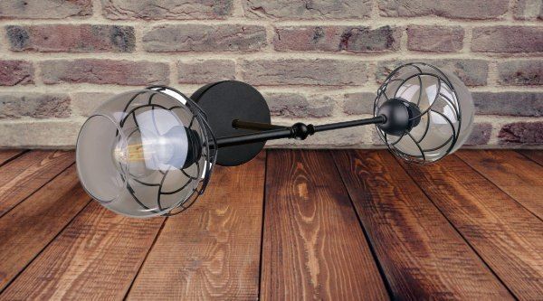 Kinkiet 2xE27 MERA BLACK zdjęcie 5