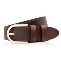 pasek damski skórzany brązowy 110 cm ze złotą klamrą paolo peruzzi