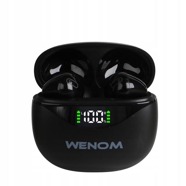 Słuchawki Bluetooth Bezprzewodowe Bluetooth Douszne Czarne Wenom WGM 15 pro zdjęcie 4