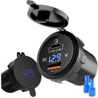 Gniazdo samochodowe USB QC 3.0 PD WOLOTMIERZ 12V 24V IP65 transparent 63W