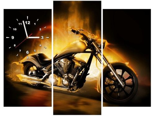 90CM 70 ZEGAR 3 ELEM MOTOCYKL OGNIU SCIENNY DRUK na Arena.pl