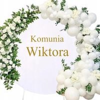 Stojak metalowy KOŁO 2m + pokrowiec biały, tło do zdjęć. Dekoracja Komunia