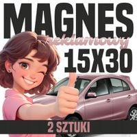 Reklama magnetyczna magnes reklamowy na auto firmowe 15x30 cm - 2 szt