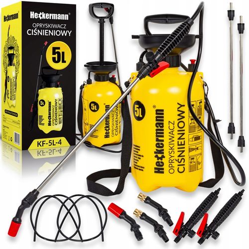 RĘCZNY OPRYSKIWACZ CIŚNIENIOWY SPRYSKIWACZ DUŻA POJEMNOŚĆ 5L REGULACJA na Arena.pl