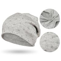 modna czapka beanie damska w kolorze szarym - peterson