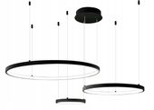 Czarny żyrandol Silva lampa na linkach WOBAKO LED okręgi ring 20/40/60cm