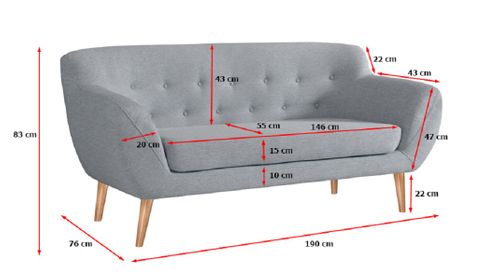 Sofa 2os styl skandynawska NOWOŚĆ na Arena.pl