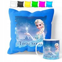 ZESTAW: KUBEK + POSZEWKA - KRAINA LODU FROZEN - PREZENT WIELE WZORÓW + IMIĘ