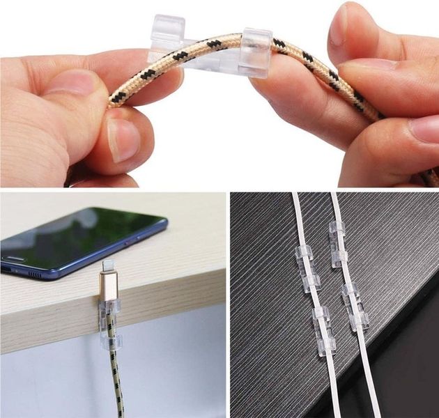 ZESTAW ORGANIZER NA KABLE KABLI KLIPS UCHWYT OPLOT OPASKA KABLOWA Z zdjęcie 4