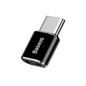 adapter mini przejściówka z micro usb na usb-c - czarny