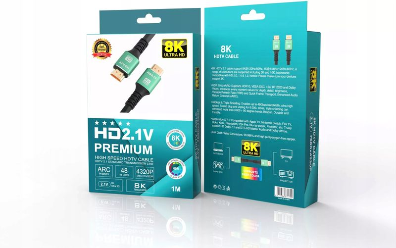 Kabel Interlook HD2.1V 8K 1M HDMI - HDMI 1 m zdjęcie 9