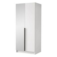 Szafa BONO II 100 cm z lustrem-pojemna garderoba-BIAŁY+CZARNY