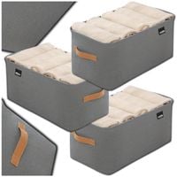 Organizer szary na ubrania zestaw 3szt sztywny do szafki pudełko