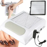 Pochłaniacz pyłu do paznokci bezworkowy kasetowy manicure 80W z filtrem Verk Group