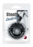 you2toys steely - silikonowy podwojny pierścień anatomiczny czarny