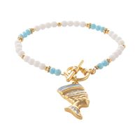 Bransoletka z agatów z zawieszką Nefretete (B25/LAT/91AU)