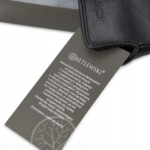 BETLEWSKI Rękawiczki skórzane damskie zimowe XL gładkie połyskujące na Arena.pl