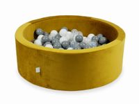 Suchy basen z piłeczkami 200 sztuk 90x30 Velvet zloty (białe, szare, przezroczyste)