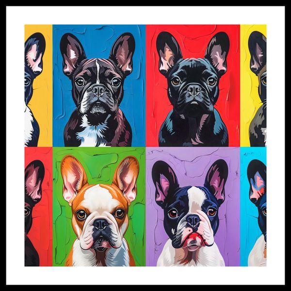 Plakat 60x60cm Buldogi Francuskie zdjęcie 3