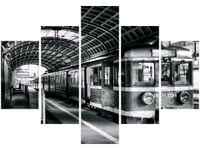 70 100CM OBRAZ 5 ELEM POCIĄG OSOBOWY POZNANIA PIŁY DRUK PŁÓTNO