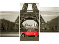OBRAZ CZERWONY CITROEN 2CV WIEŻĄ EIFFLA