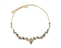 kolia delikatne, kolorowe kwiatuszki z kryształkami z kolekcji blossom