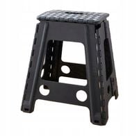 Taboret STOŁEK SKŁADANY ANTYPOŚLIZGOWY czarny, odcienie szarości 39 cm