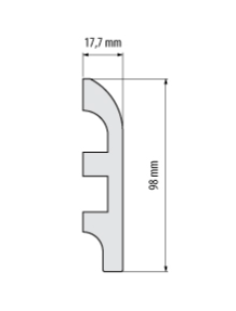 Listwa przypodłogowa PLP107 wysokość 98mm x grubość 17,7mm x długość 2000mm na Arena.pl