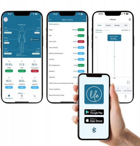 WAGA ŁAZIENKOWA BLUETOOTH ANALITYCZNA INTELIGENTNA Apple Health Google na Arena.pl
