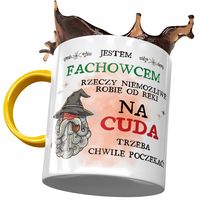 Kubek Żółty Dla Fachowca Na Cuda Trzeba Chwilę Z Nadrukiem Ze Zdjęciem