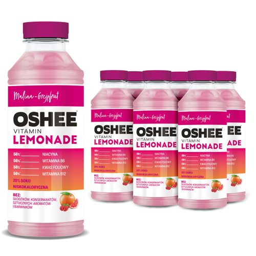 6x OSHEE Vitamin Lemonade malina - grejpfrut 555 ml na Arena.pl