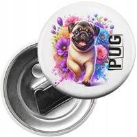 Magnes na lodówkę z otwieraczem PIES PSY PIESEK RASA MOPS PUG